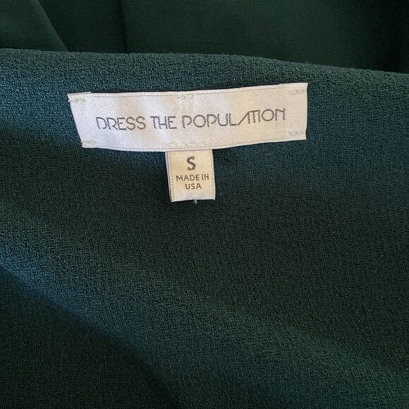 Dress The Population Dress One Shoulder Green Fit &Flare Sz Small - Picture 8 of 8